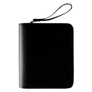  Classic Simulated Leather Zipper Binder with Wrist Strap 