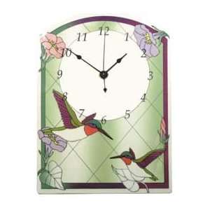 HUMMINGBIRD garden Hand Painted Artistry Ceramic Wall Clock   Battery 