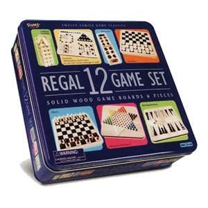    Fundex Regal 12 Classic Wooden Games In a Tin Toys & Games
