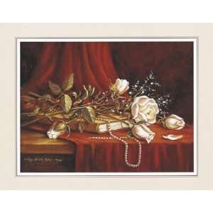  White Roses And Pearls Poster Print