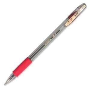   Stick Ballpoint Pen Clear Barrel Red Ink (Case of 12)