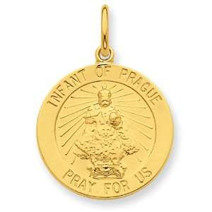  24k Gold Plated Sterling Silver Infant Of Prague Medal 