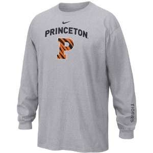  Nike Princeton Tigers Ash Classic Logo Long Sleeve T shirt 