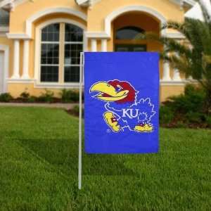  NCAA Kansas Jayhawks Royal Blue Applique Garden Flag 