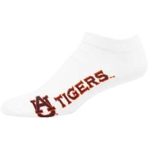  NCAA Auburn Tigers White Logo & Name Ankle Socks: Sports 