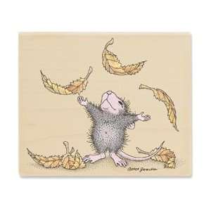  House Mouse Mounted Rubber Stamp 3.25X4 Turning Over A New Leaf 