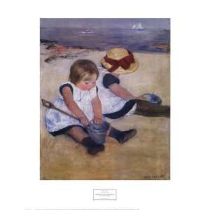   Children Playing on the Beach by Mary Cassatt 20x26