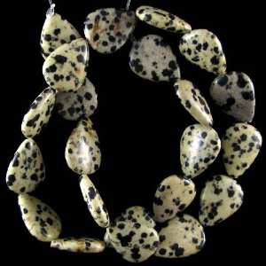  18mm dalmatian jasper flat teardrop beads 16 strand