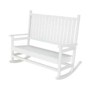   Outdoor Patio Double Rocking Chair   White: Patio, Lawn & Garden