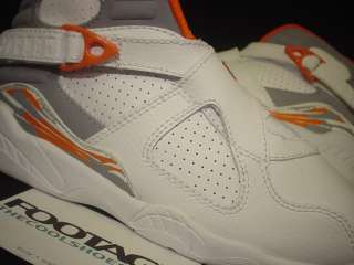 2007 Kids Nike Air Jordan VIII 8 Retro WHITE STEALTH GREY ORANGE 