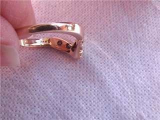 14K GOLD DIAMOND RING V SHAPED BAND WITH 5 DIAMONDS MINT CONDITION 