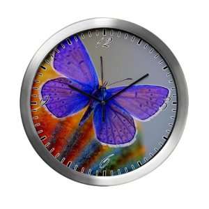  Modern Wall Clock Xerces Purple Butterfly 