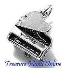 GRAND PIANO MOVABLE 3D .925 Sterling Silver Charm Pendant