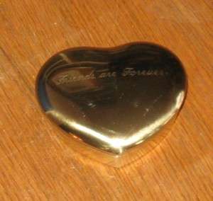 DRESSER BOX HEART SHAPED SOLID BRASS ETCHED  