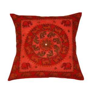   Cotton Cushion Covers with Block Print & Mirror Work