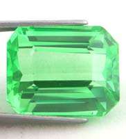 Spring Green Sapphire (Lab Created Stone) Cabochon   Octagon Shape 