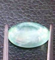 Spring Green Star Sapphire (Lab Created Stone) Cabochon   Oval+Top 