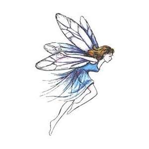  Plaid All Night Media Wood Rubber Stamp Flying Fairy XF 