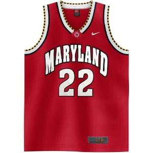 Nike Elite Maryland Terrapins #22 Red Replica Basketball 