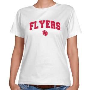  Dayton Flyers Ladies White Logo Arch Classic Fit T shirt 