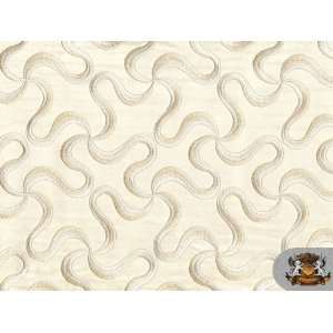 Vinyl Embroidered Seaweed Ivory Fake Leather Upholstery Fabric By the 