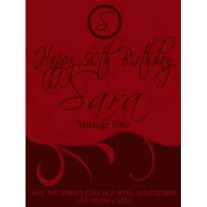  50th Birthday Gift Wine Label   Young Cares Everything 