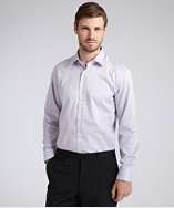 Canali lilac pinstripe cotton broadcloth spread collar dress shirt 