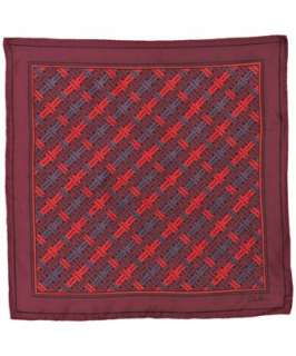 Cole Haan burgundy woven print silk scarf  