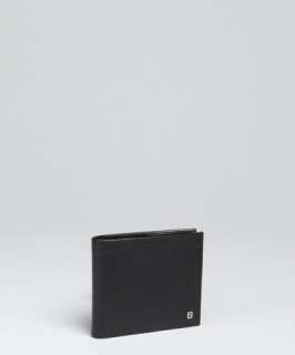 Fendi black leather bi fold wallet