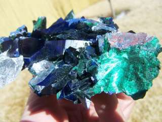 Museum 4.25 Blue Azurite Crystals w/Malachite, Milpill  