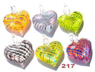   Murano Lampwork Glass Clear Pendant Necklace Multiple Choice  