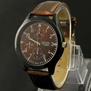 1pcs new design of large mens leather Good quartz watch,M21 BN  