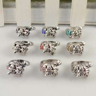 WhOLESALE 10 PCS VINTAGE SILVER PLATED COCKTAIL TTIGER CRYSTAL CHIC 
