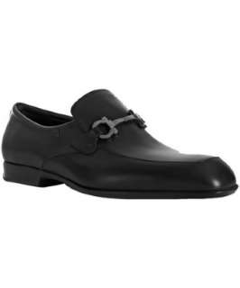 Ferragamo black leather Durham gancio buckle loafers   up to 