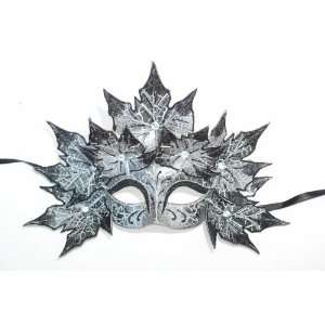    Beautiful Leaf Cascade Black Silver Venetian Mask Toys & Games