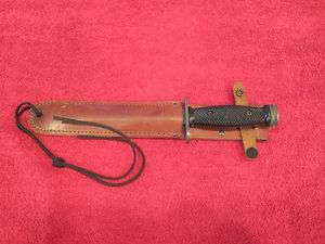 US M1 Carbine Plastic Handle M4 Bayonet Imperial W/Leather Scabbard 