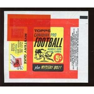  1963 O Pee Chee CFL 5 Cent Football Wax Wrapper With Red 