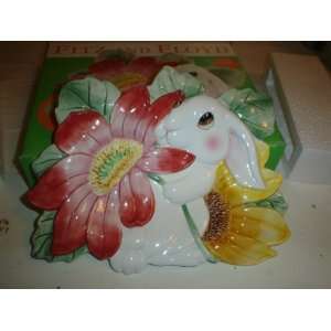    FITZ & FLOYD RABBIT CANAPE PLATE NEW IN BOX 