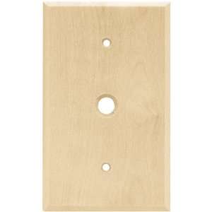   Square Single Coaxial Wall Plate, Unfinished Wood