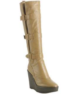 Yves Saint Laurent light brown leather Ida wedge boots   up 