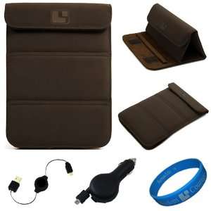 Nubuck Wrapper Sleeve Carrying Case with Integrated Fold to Stand 