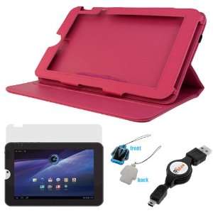 Multi Angle Rotating Folio Cover Case with Built in Stand + LCD Screen 