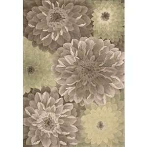  Nourison TS11 TAUGR Tropics Taupe / Green Novelty Rug Size 