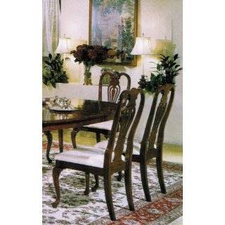   of 2 Queen Anne Style Cherry Finish Dining Chairs Furniture & Decor