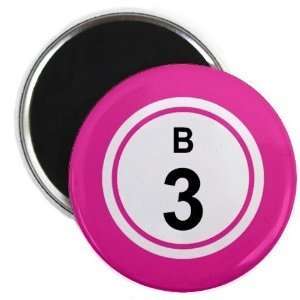  Creative Clam Bingo Ball B03 Three Pink 2.25 Inch Fridge 
