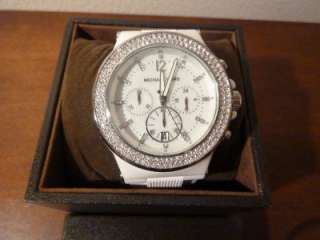 Michael Kors Bel Air Chronograph Ceramic Crystal Silicone Watch White 