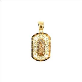   14k Yellow and Rose Gold Virgin Mary Charm Pendant New: Jewelry