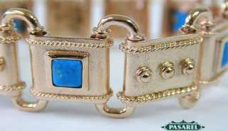MUST C Superb 9k Rose Gold Turquoise Designer Bracelet  
