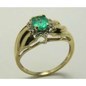    1.0tcw Lovely Colombian Emerald & Diamond Ring 