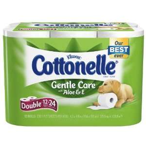 Cottonelle Gentle Care Bath Tissue with Aloe & Vitamin E, Double Rolls 